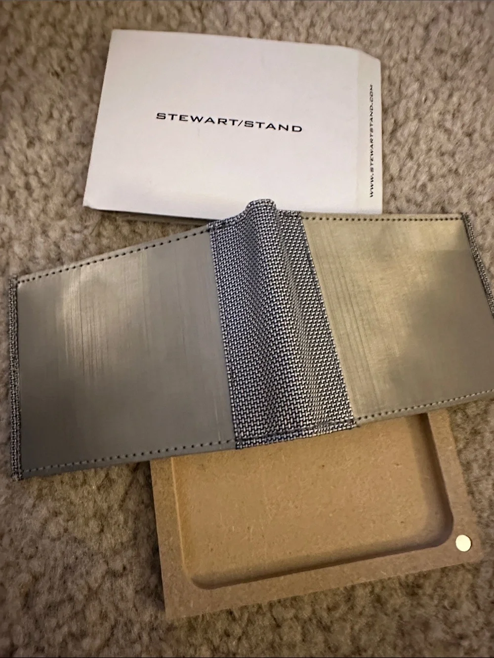 New Stewart/Stand Stainless Steel Driving/Slim Bifold Wallet with an ID window